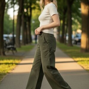 Jordan Olive Green Women Jeans